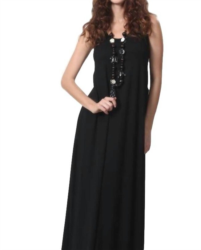 BACK BUCKLE MAXI DRESS IN BLACK MULTI, Black Multi / Black, hi-res image number null