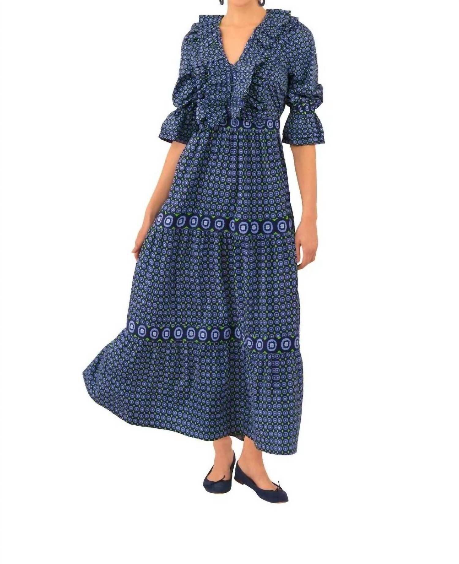 POSH FOULARD MAXI DRESS IN NAVY, Navy / Navy, hi-res image number 0