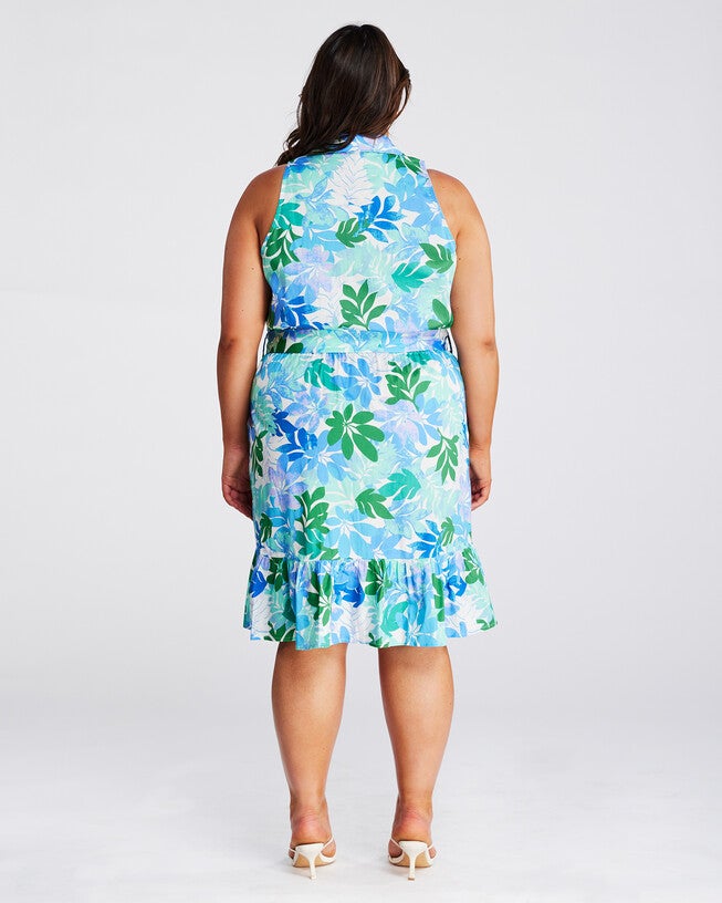 Travola Blue Collared Dress, , alternate image number 8
