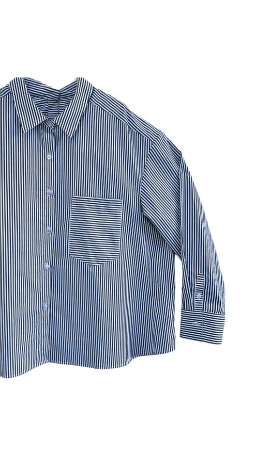 MIRANDA FRONT / BACK BUTTON DOWN SHIRT, Blue / Azure Blue, alternate image number 2