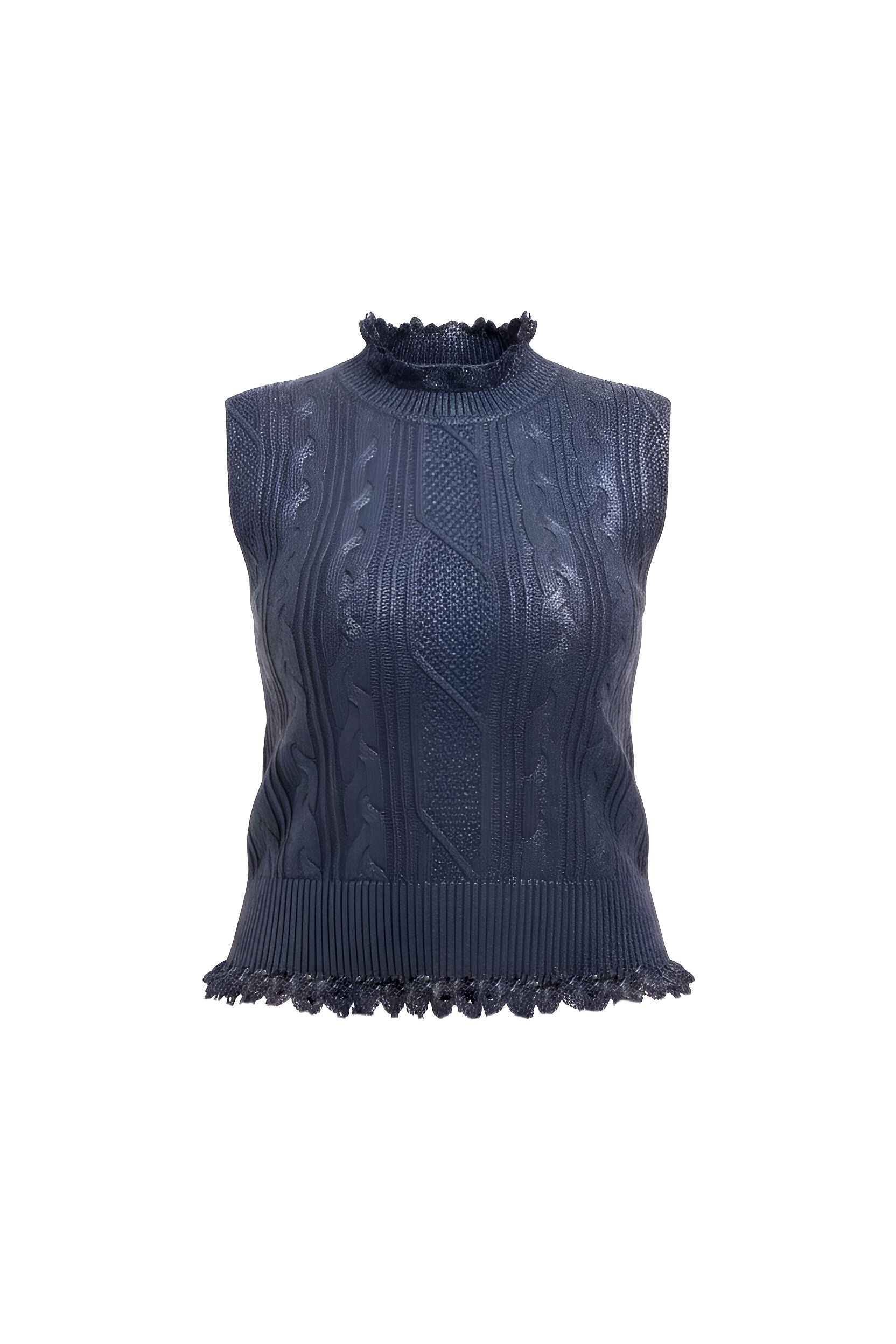 Sweater Vest, NAVY / Navy, alternate image number 2