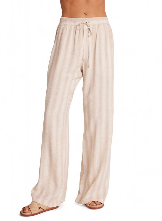 SIDE SLIT WIDE LEG PANT, Sand Stripe / Beige, hi-res image number null