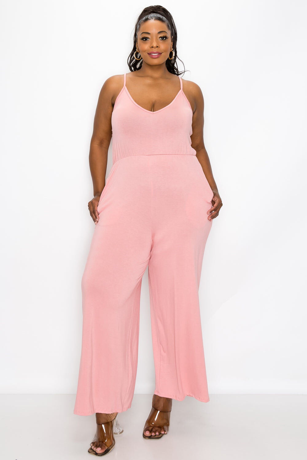 NORAH WIDE LEGGED JUMPSUIT, Dusty Pink / Pink, alternate image number 2