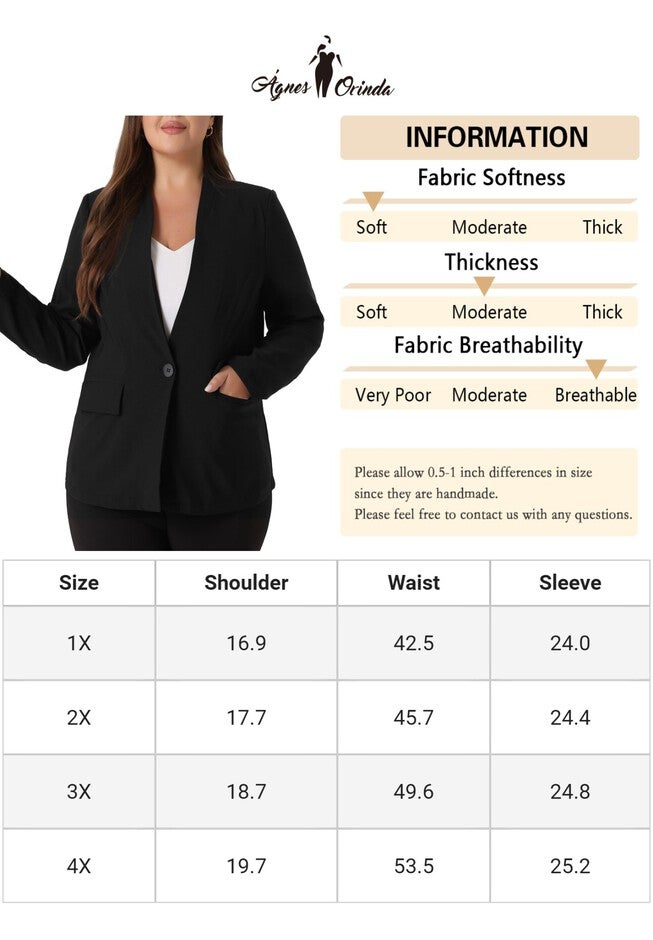 OFFICE WORK BUSINESS SUIT BLAZER JACKET, Black / Black, alternate image number 4