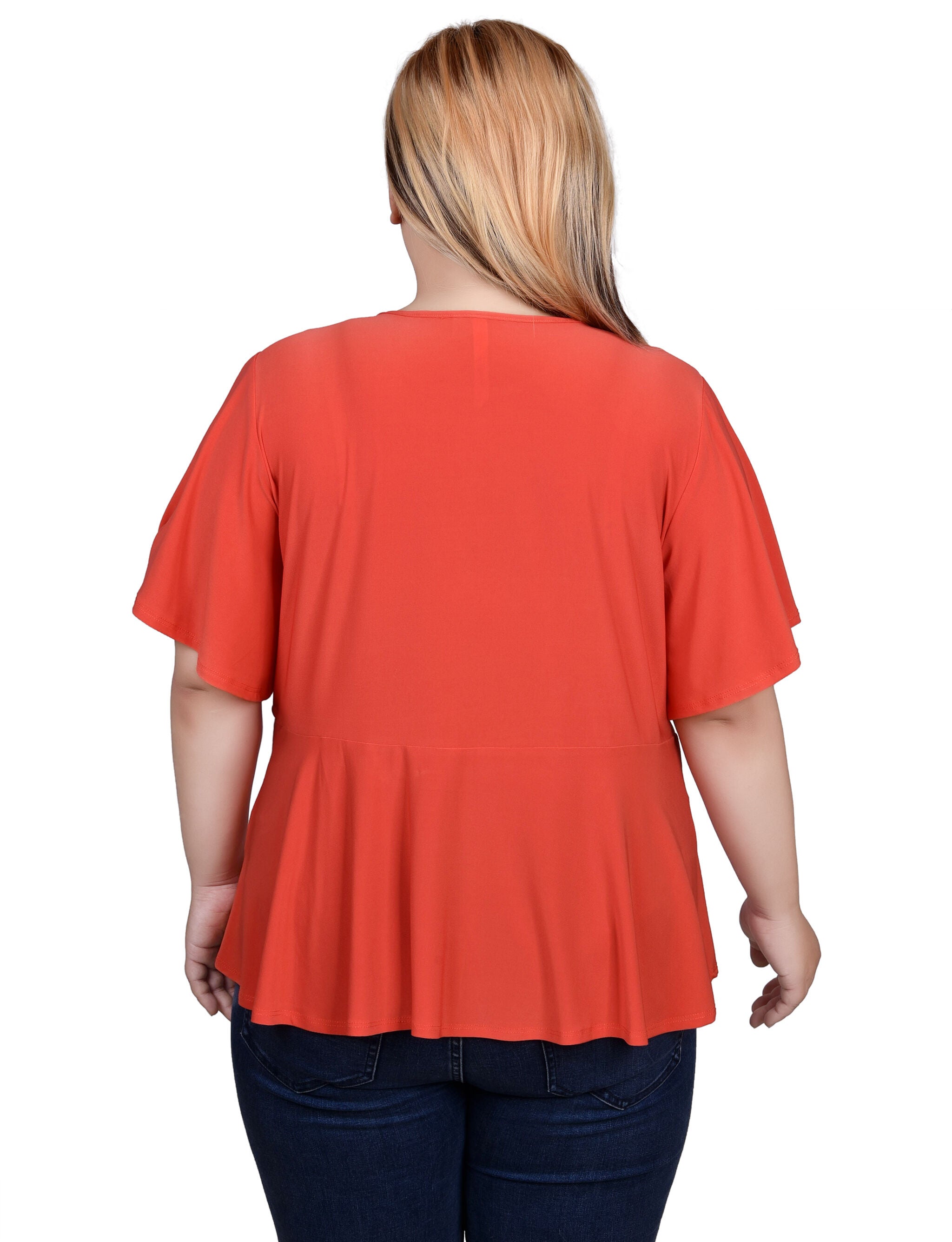 Flutter Sleeve Flower-Detail Top, , alternate image number 4