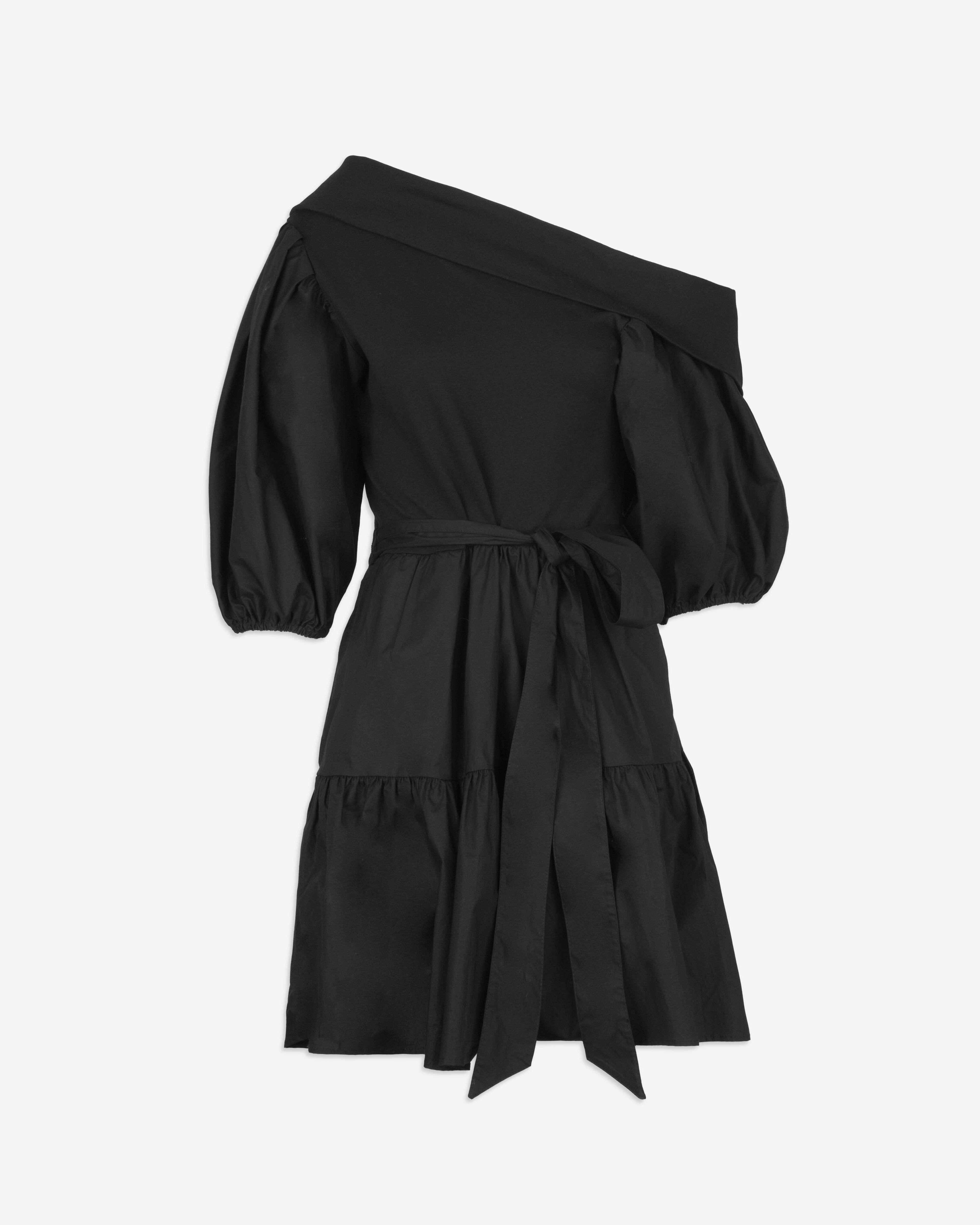 Short Georgia Dress, Black / Black, alternate image number 1