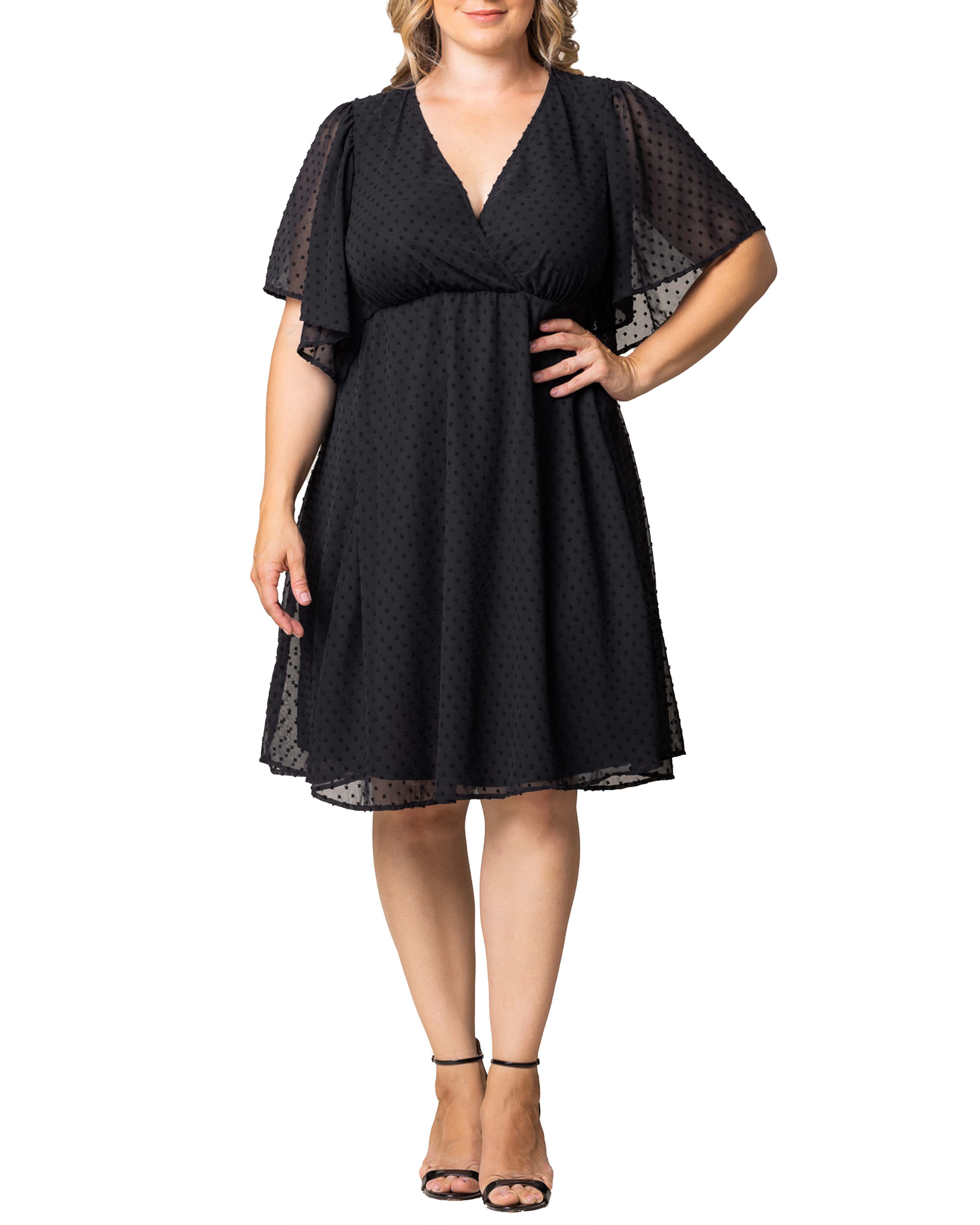 Florence Flutter Sleeve Dress, ONYX / Black, hi-res image number 0