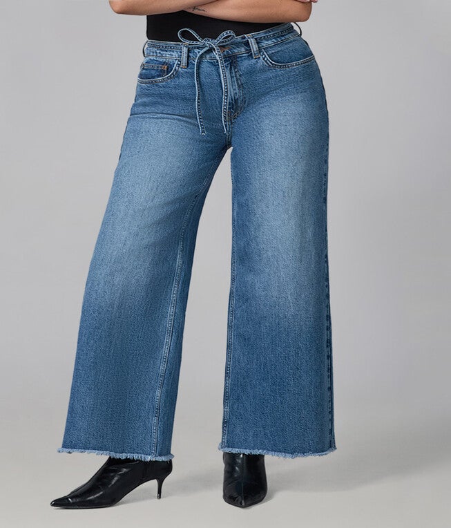 MILAN-DB High Rise Wide Leg Jeans, Divine Blue / Dusty Blue, hi-res image number 0