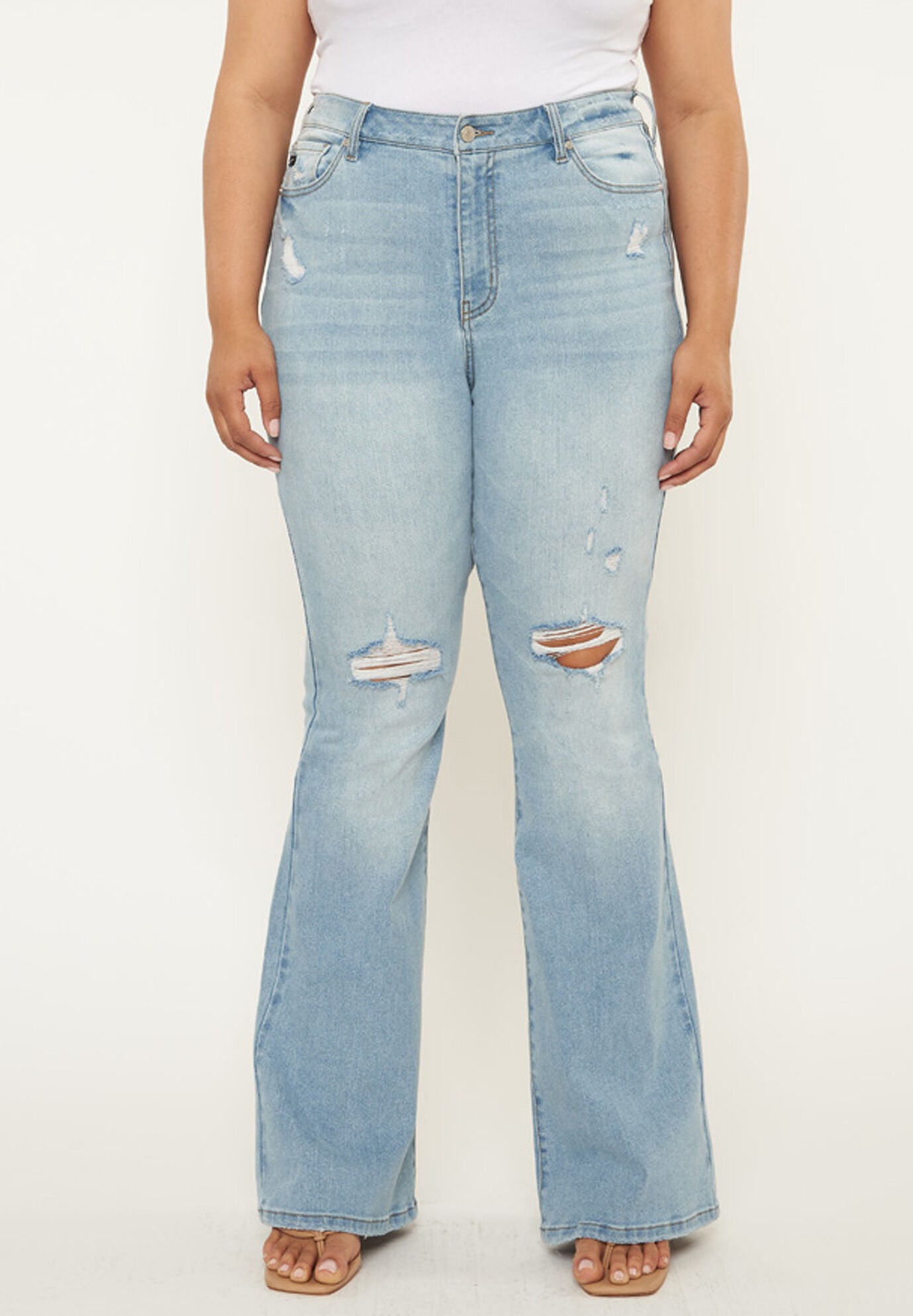 Solange High Rise Flare (Plus Size), Dark Wash / Dark Wash, hi-res image number 0