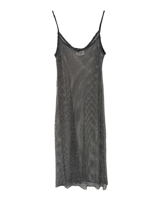 The Crystal Stone Mesh Dress- Hematite, Hematite / Black, hi-res image number 0