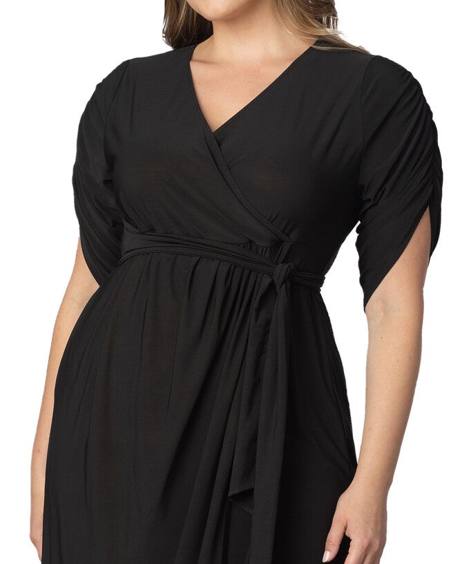 Eden Faux Wrap Dress, BLACK NOIR / Black, alternate image number 1