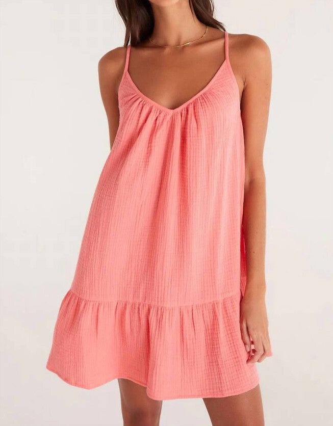 AMALIA GAUZE DRESS IN PAPAYA GLOW, Papaya Glow / Orange, hi-res image number 0