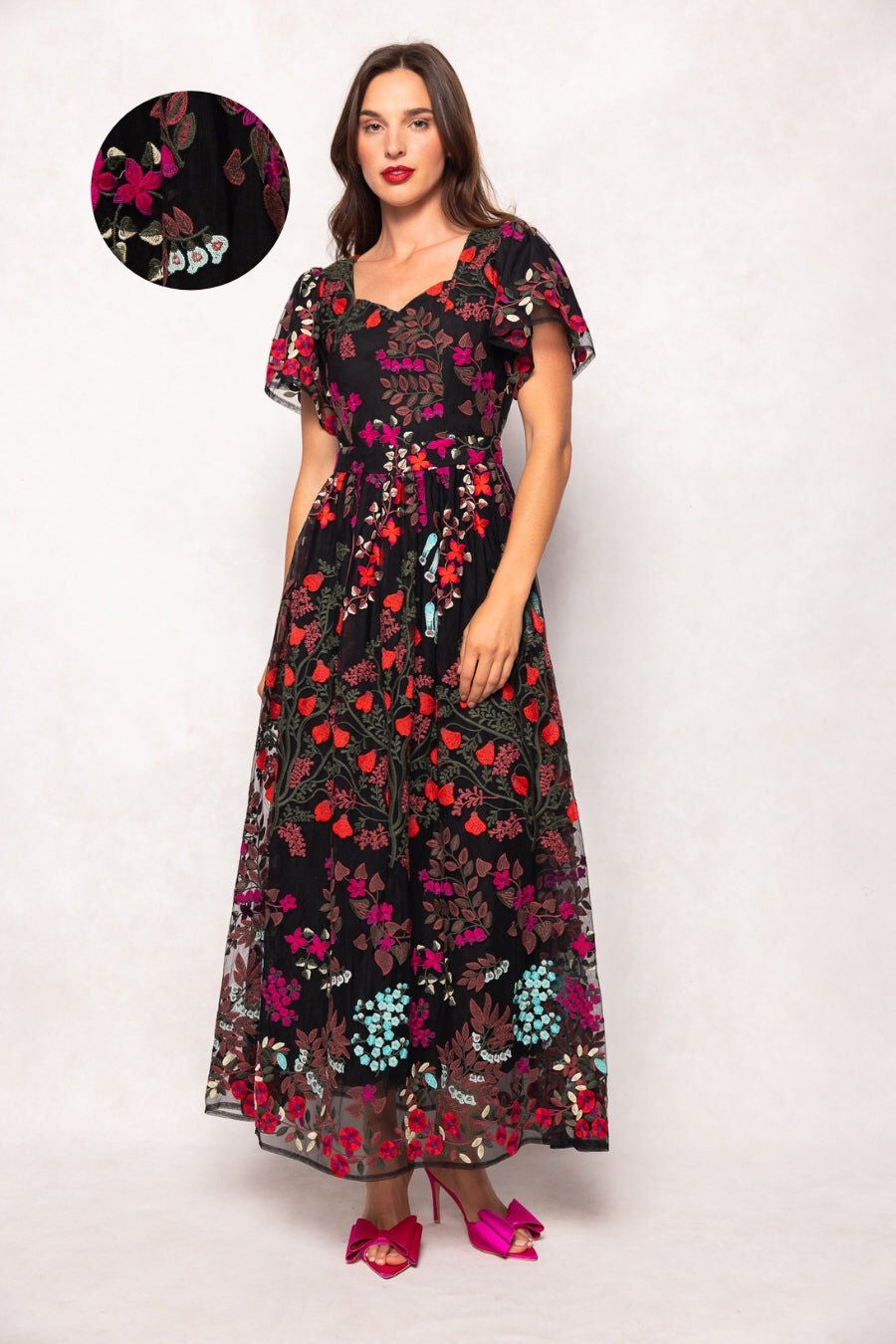 Flroa Dress, Moonlit Blossom / Black, alternate image number 2