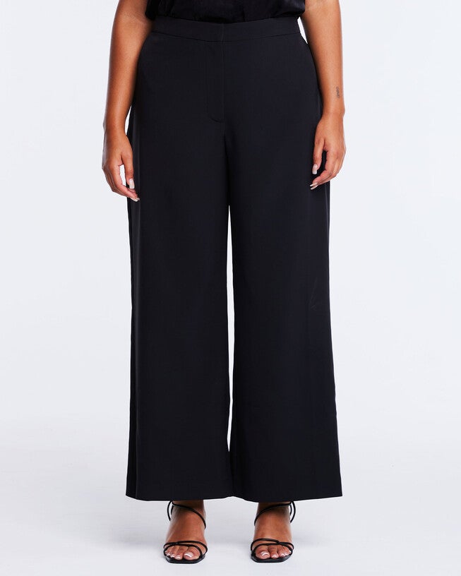 Savannah Black Wide-Leg Pant, Black / Black, hi-res image number 0