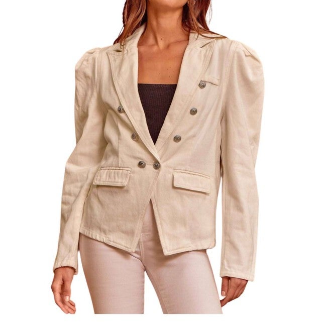 DENIM JACKET IN WHITE, White / White, hi-res image number 0