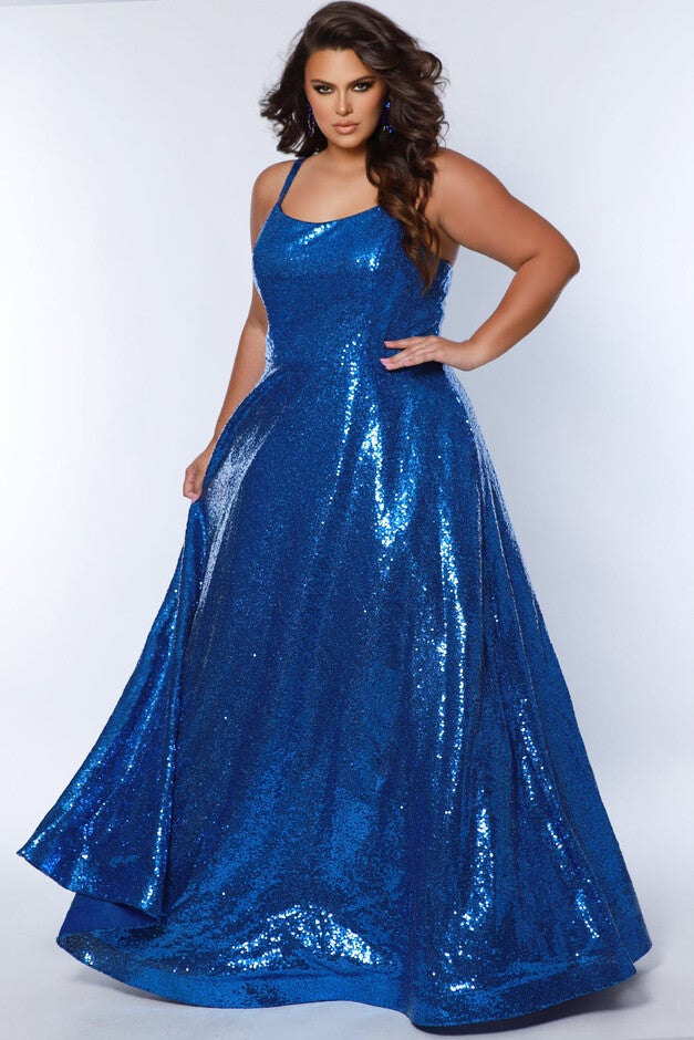 IT'S ALL IN THE ATTITUDE SEQUIN DRESS, Cobalt / Cobalt, hi-res image number null