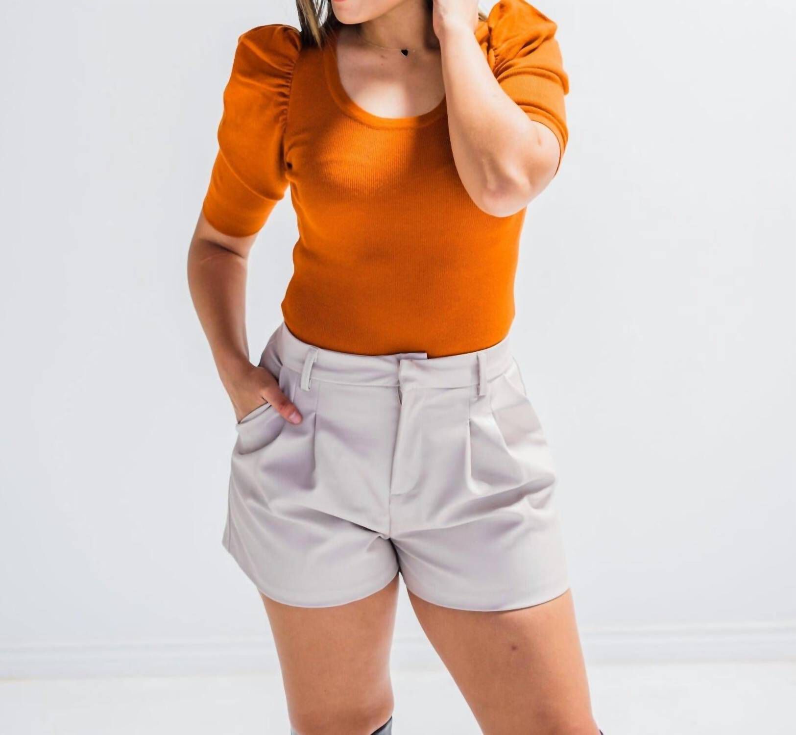 Play It Cool Leather Shorts In Ecru, , alternate image number 5