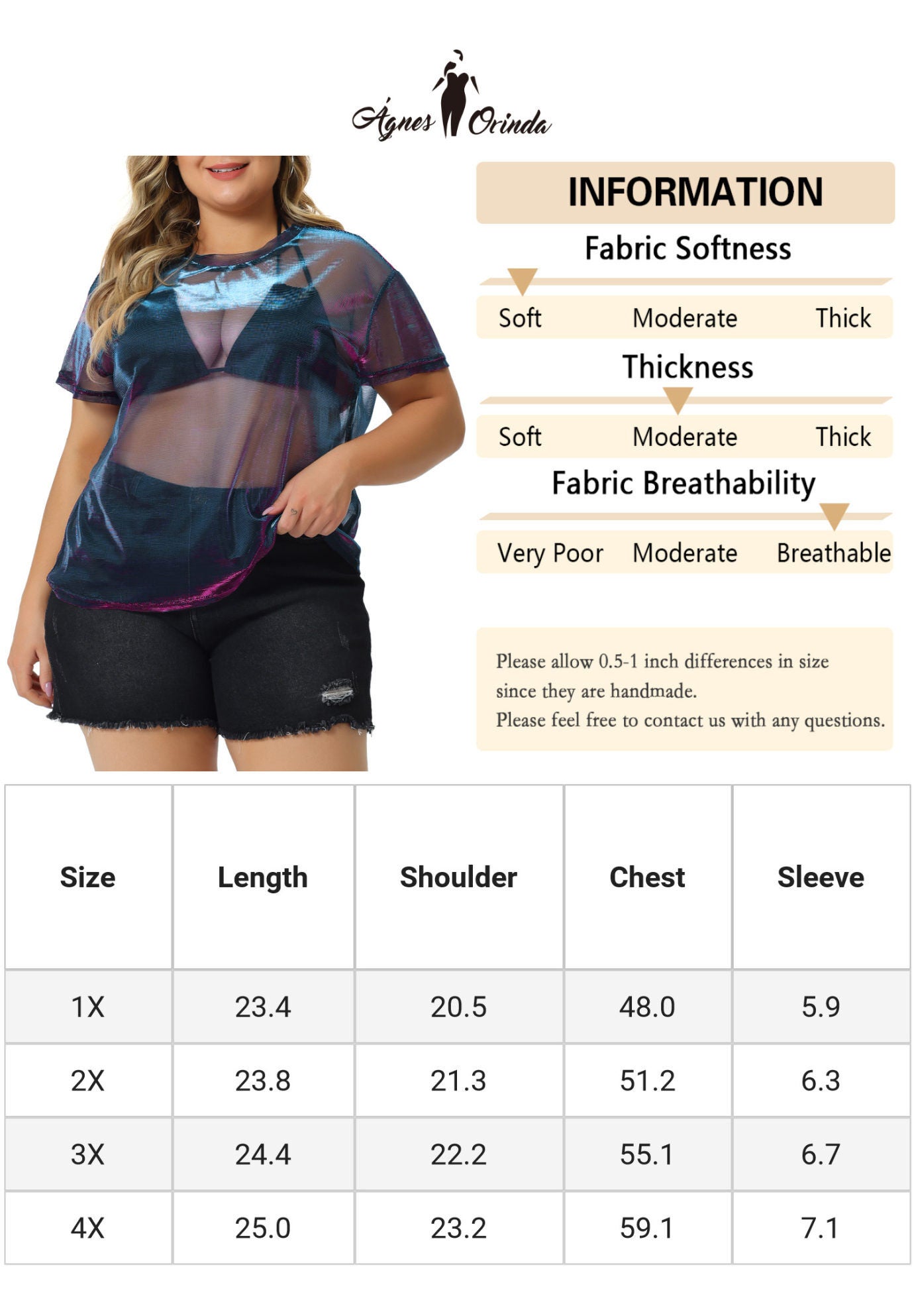 DROP SHOULDER SHEER MESH TOP, Black Purple / Purple, alternate image number 4