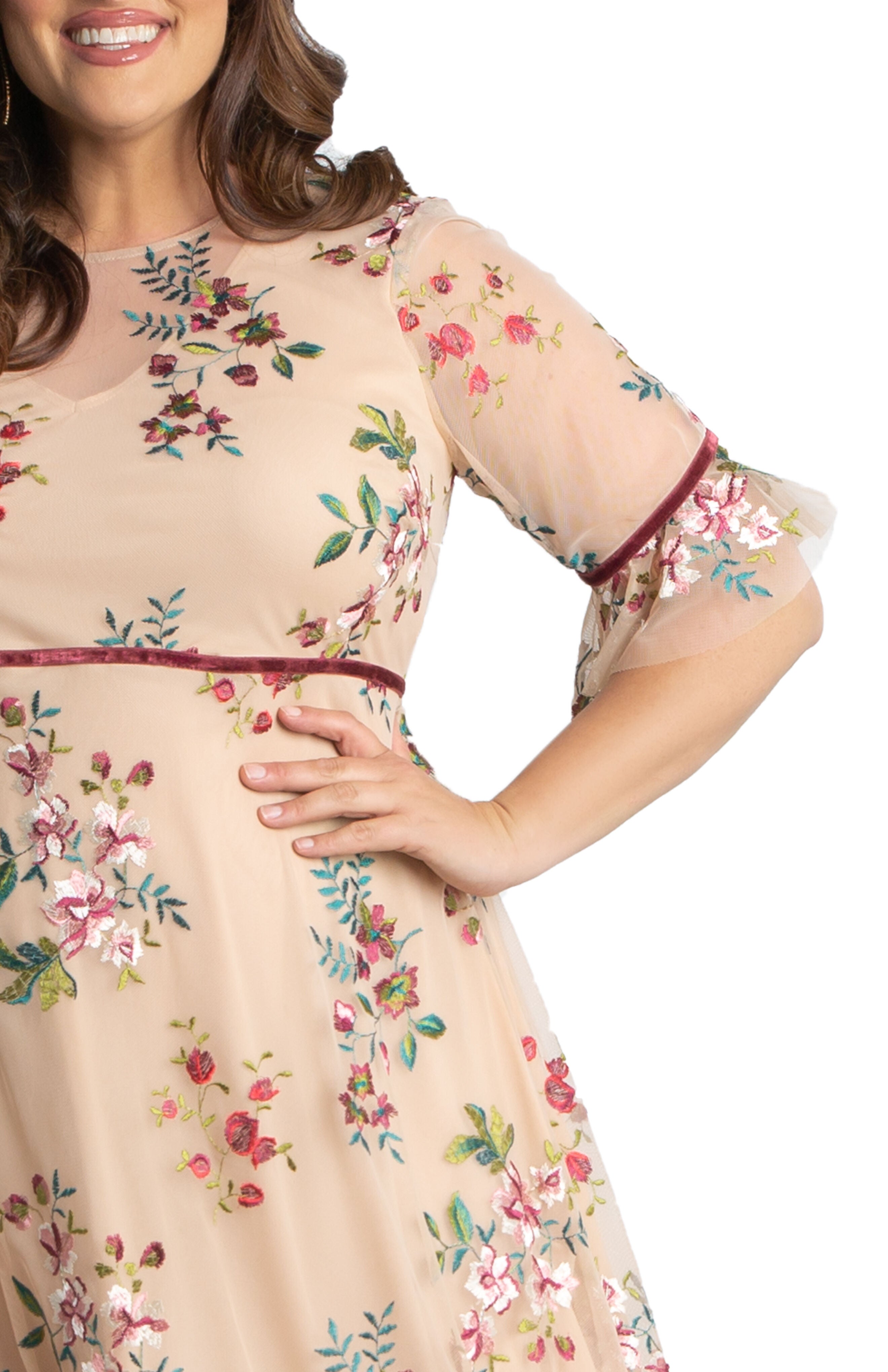 Wildflower Embroidered Dress, BLUSH / Mauve, alternate image number 1