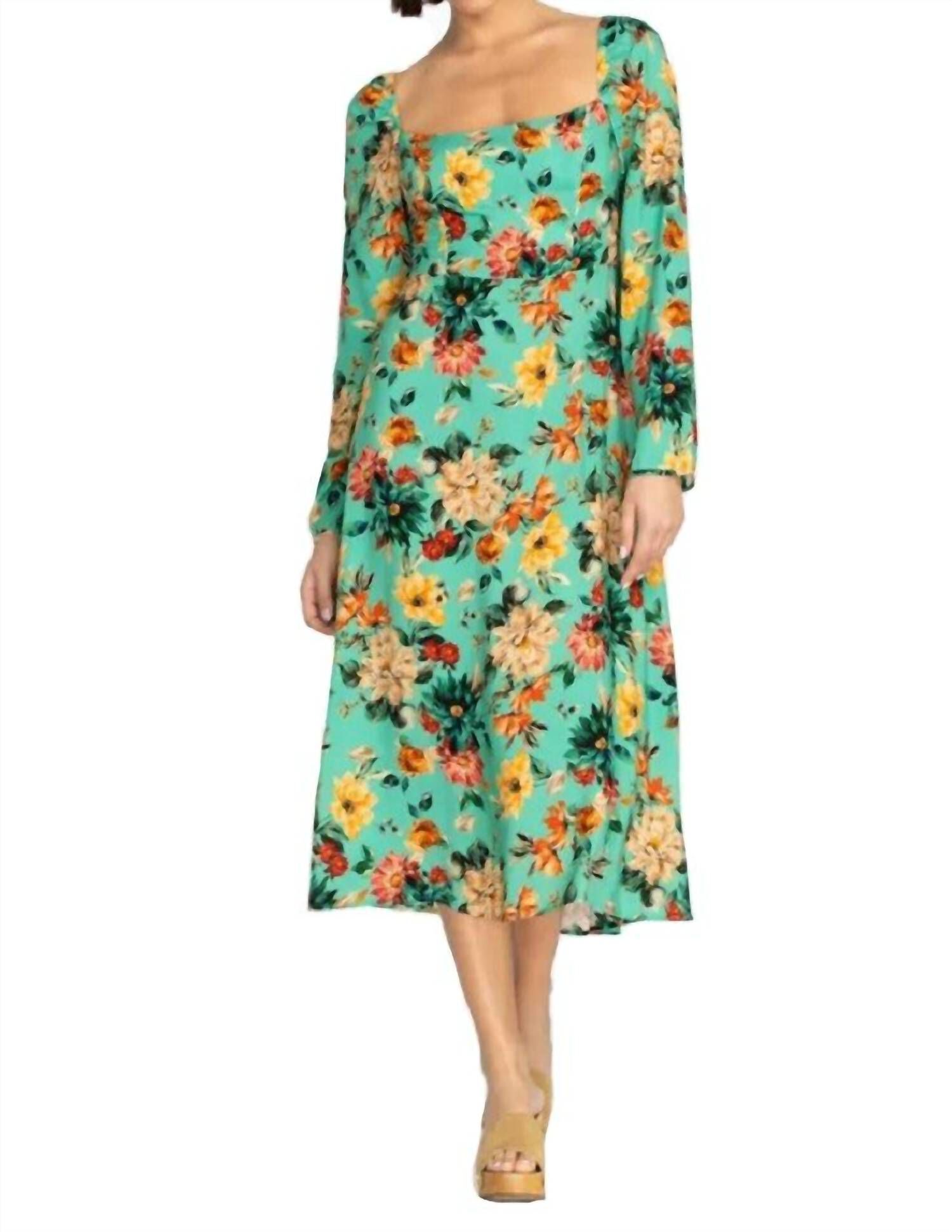 BONITA MIDI DRESS IN MULTI, Multi / Light Green, hi-res image number 0