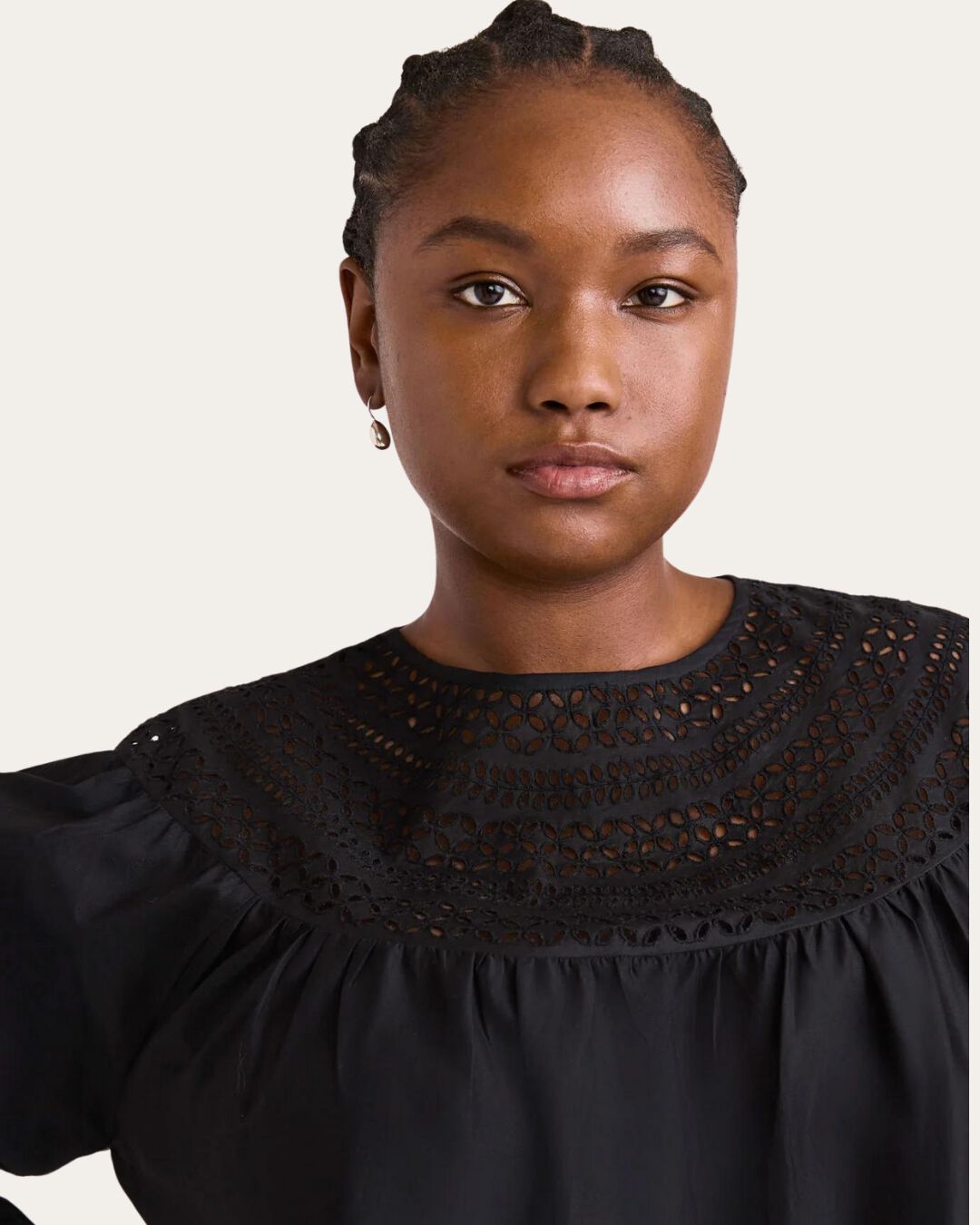 Sol Eyelet Top, Black / Black, alternate image number 1