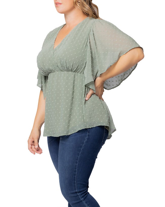 Seaside Serenade Top, SAGE DOT / Light Green, alternate image number null