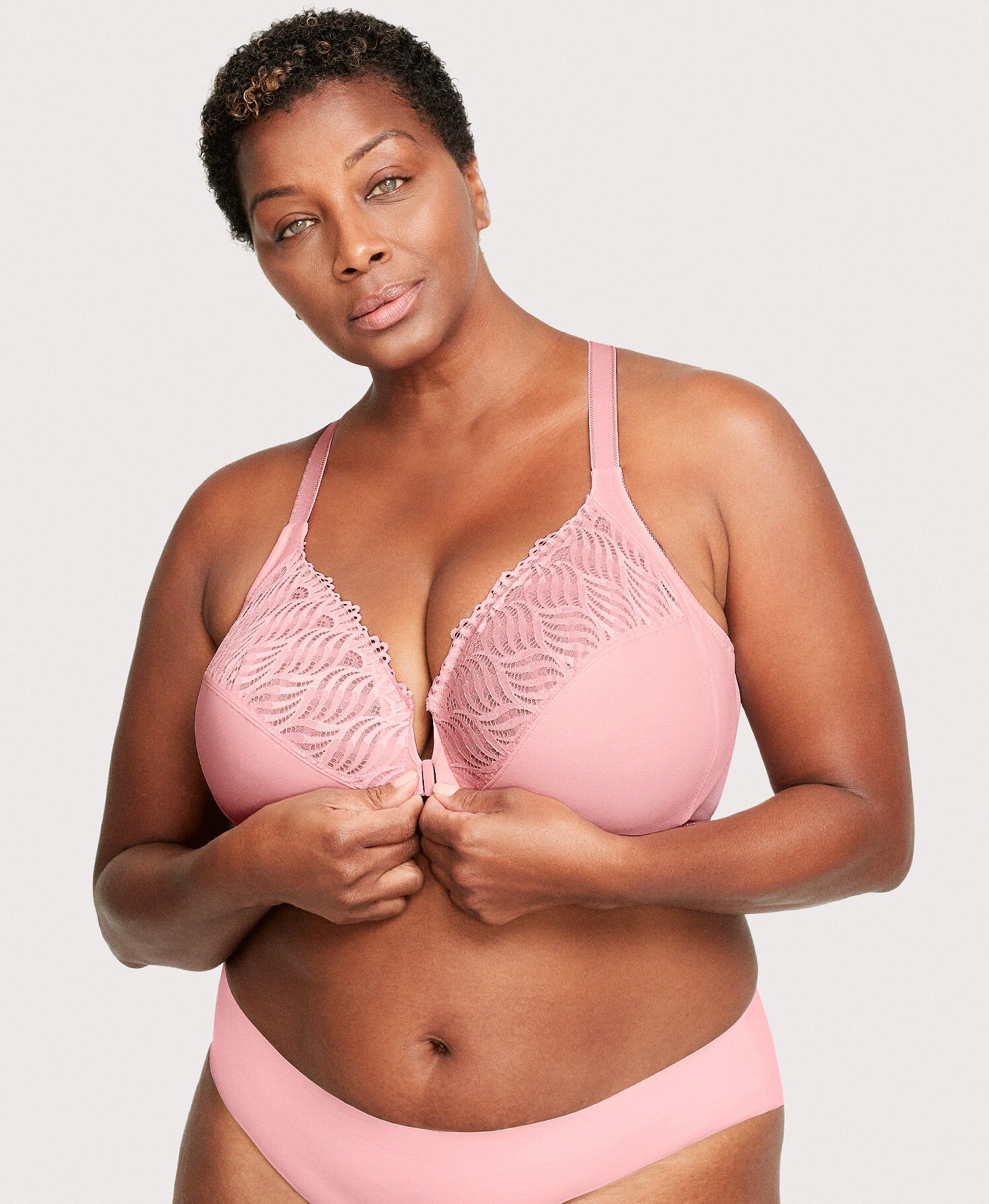 Front-Closure T-Back WonderWire Bra, Pink Blush / Pink, hi-res image number 0