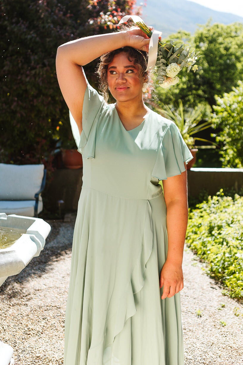 Callie Dress, Sage Chiffon / Sage Green, alternate image number 4