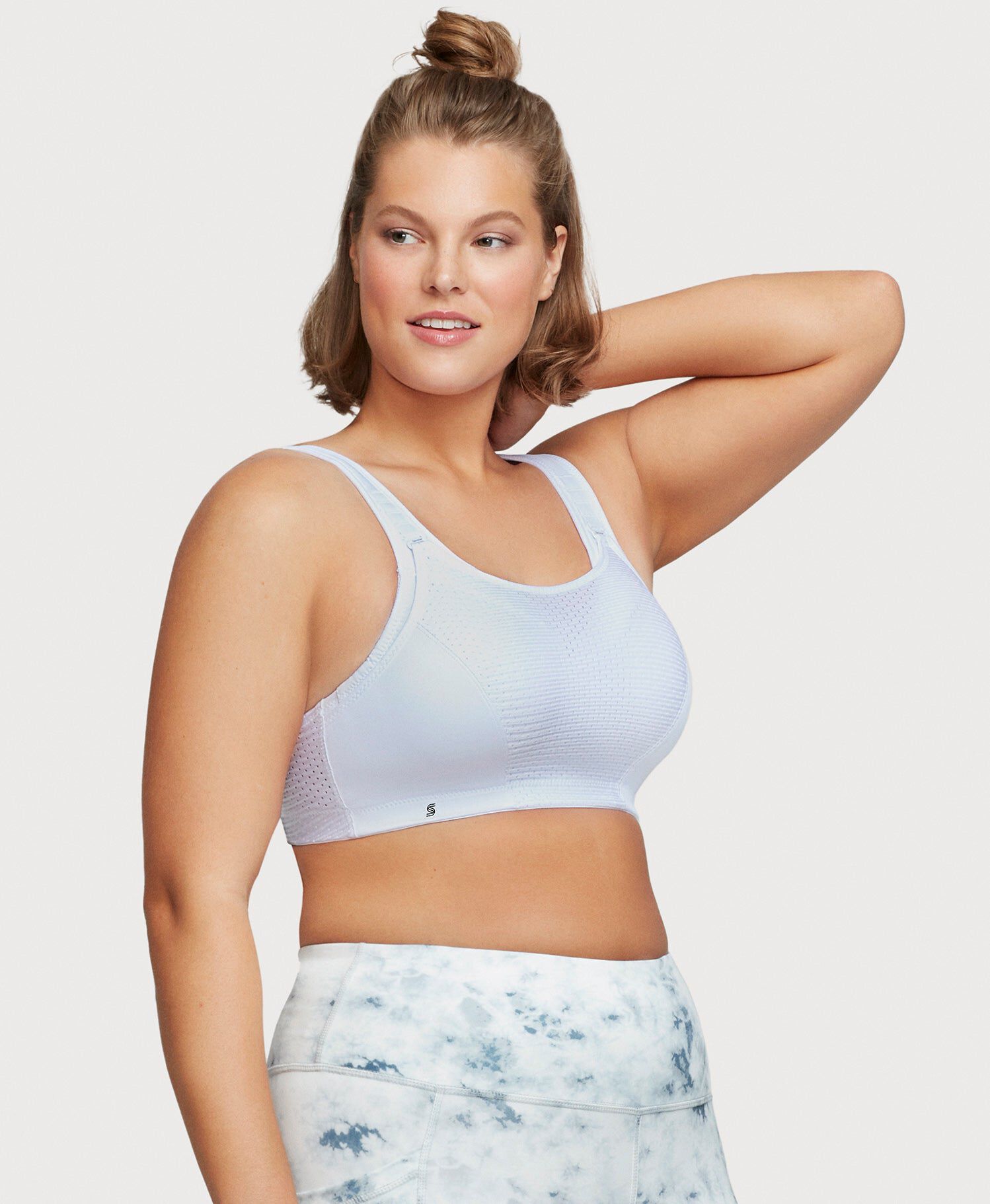 Custom Control Sports Bra, White / White, alternate image number 2