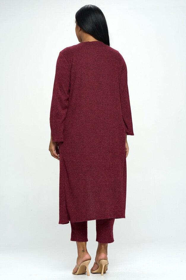 SPLIT SLEEVE CARDIGAN AND PANTS SET, , alternate image number 6