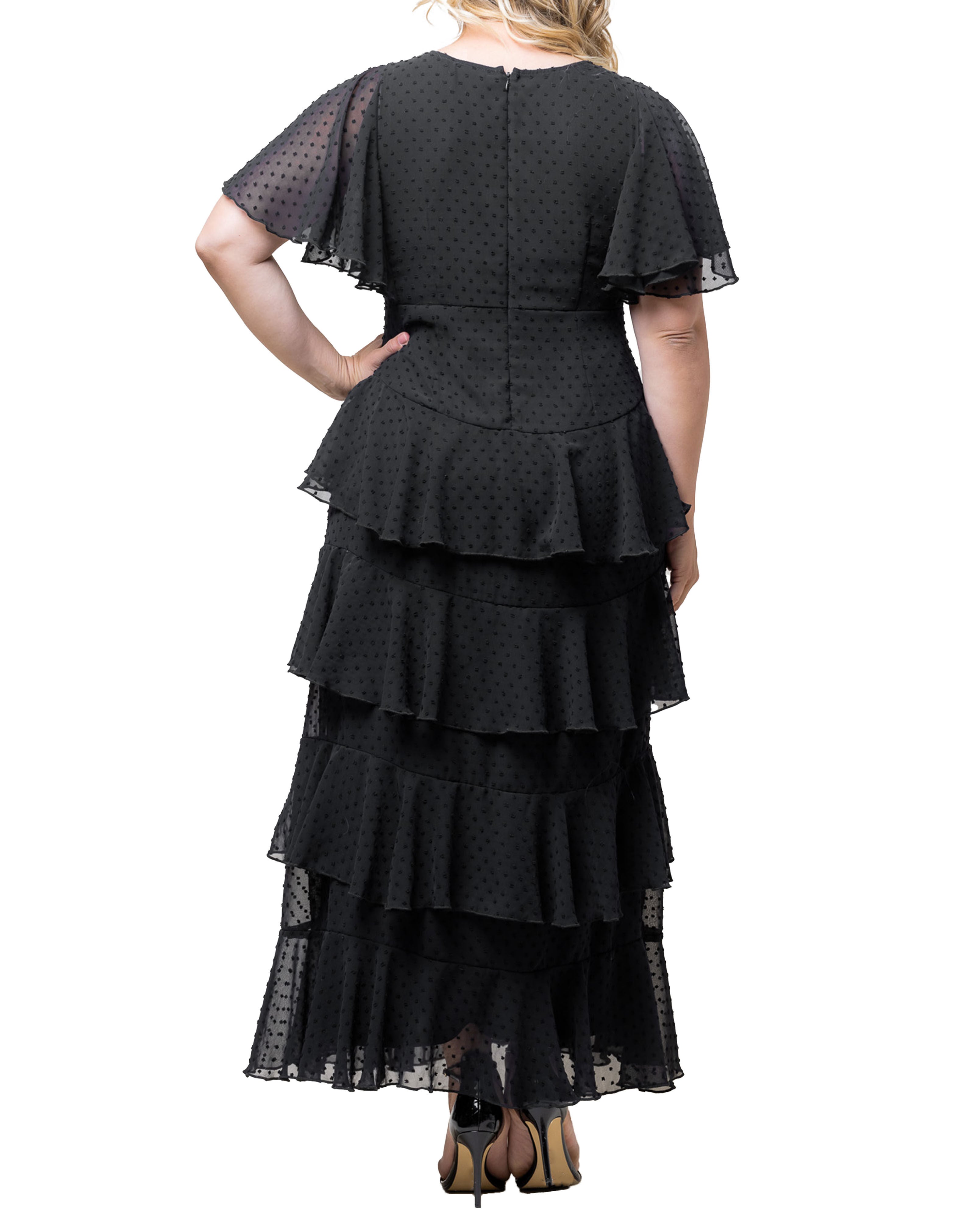 Tour de Flounce Chiffon Evening Gown, ONYX / Black, alternate image number 1