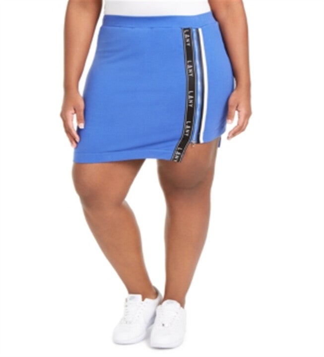 Lala Anthony Women's Trendy Plus High Low Active Mini Skirt Blue Size 3X, Blue / Navy, hi-res image number 0