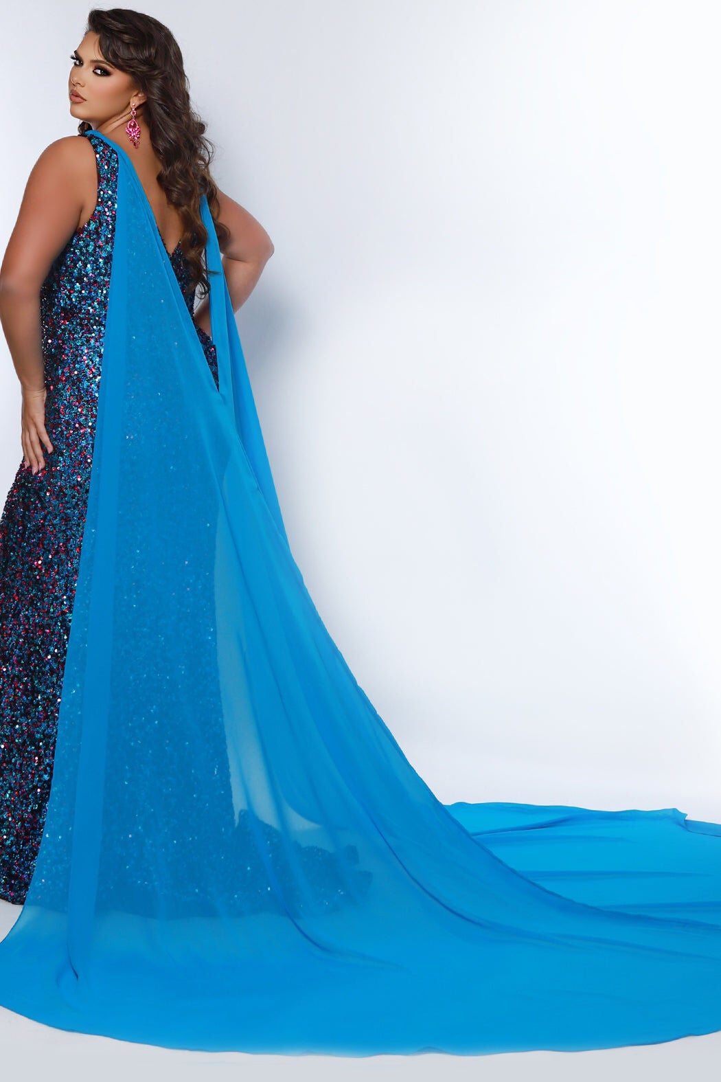 ROADSTER MERMAID EVENING GOWN, Sky / Aqua, alternate image number 1