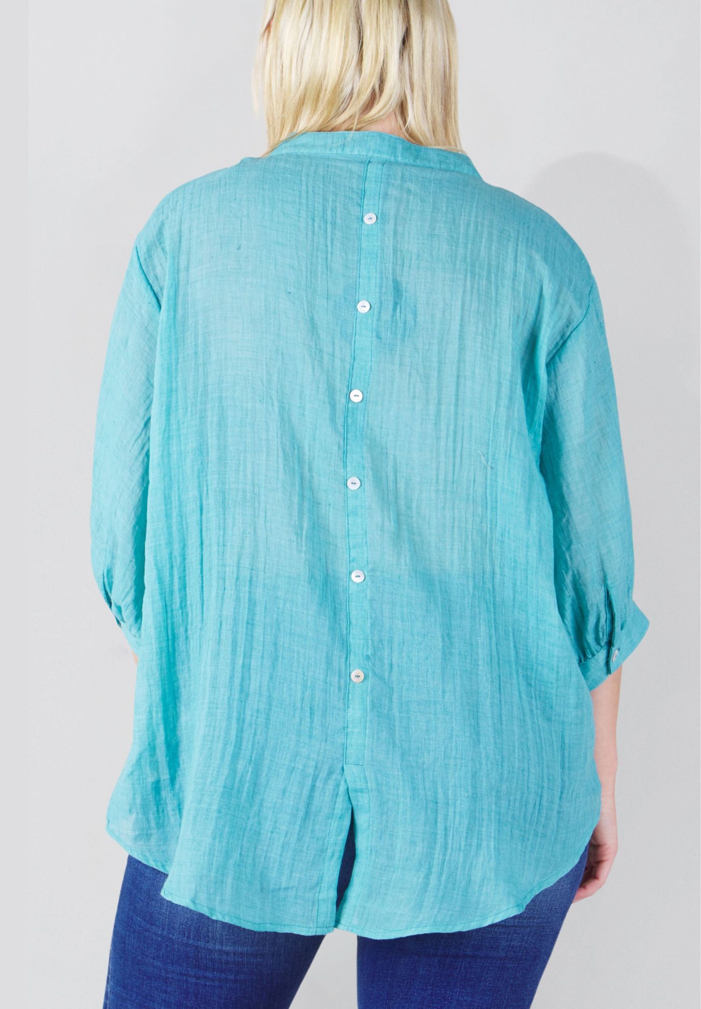 Annick- Lilou On-Off Shoulder Ditsy Floral Maxi Dress Front Slits, Blue / Teal, alternate image number 4