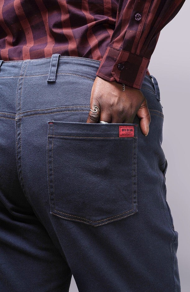 The Essential Denim Utility Pant, Navy / Medium Wash, alternate image number 5