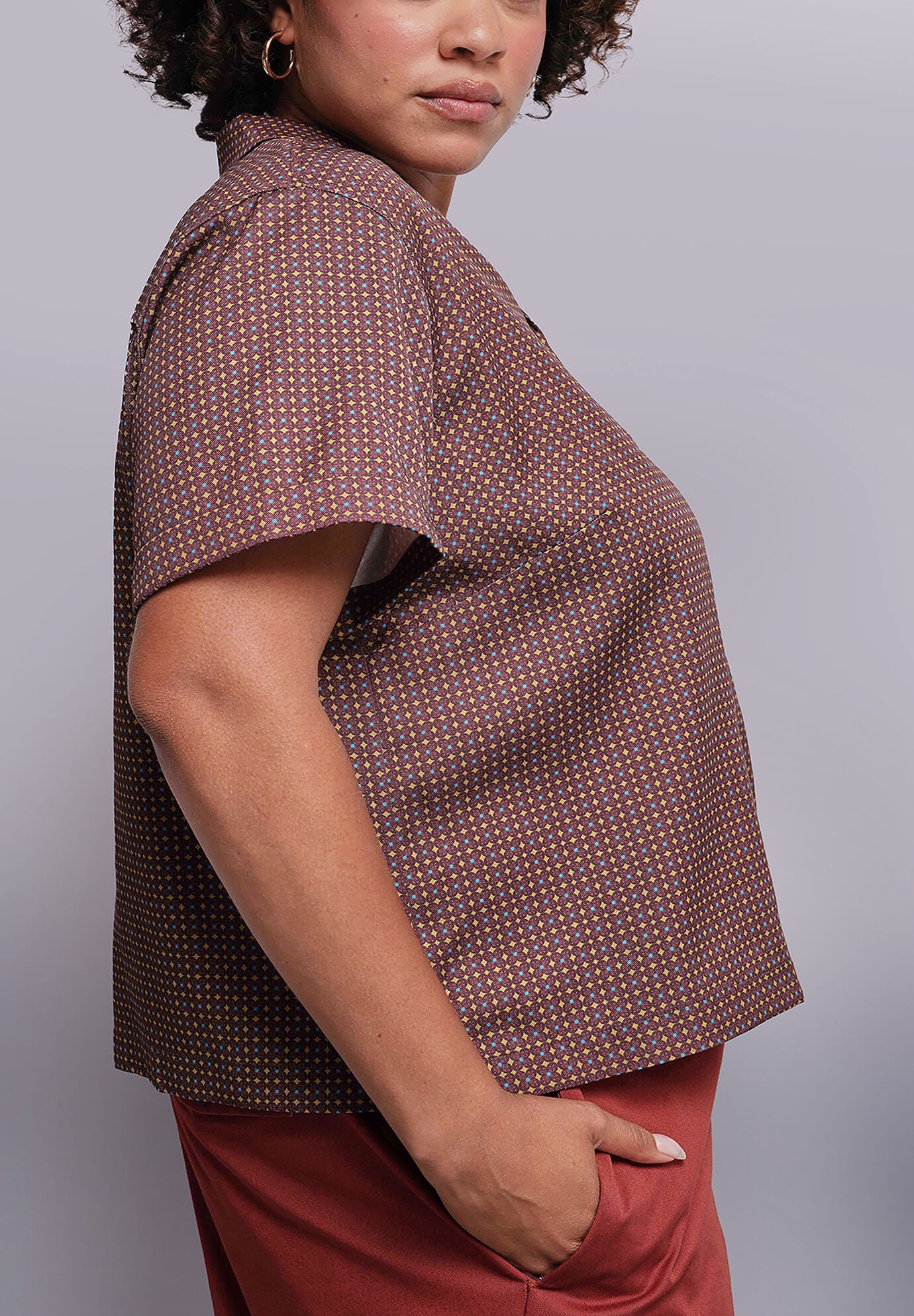 The Everyday Camp Button Up, MOSAIC DIJON / Brown, alternate image number 1