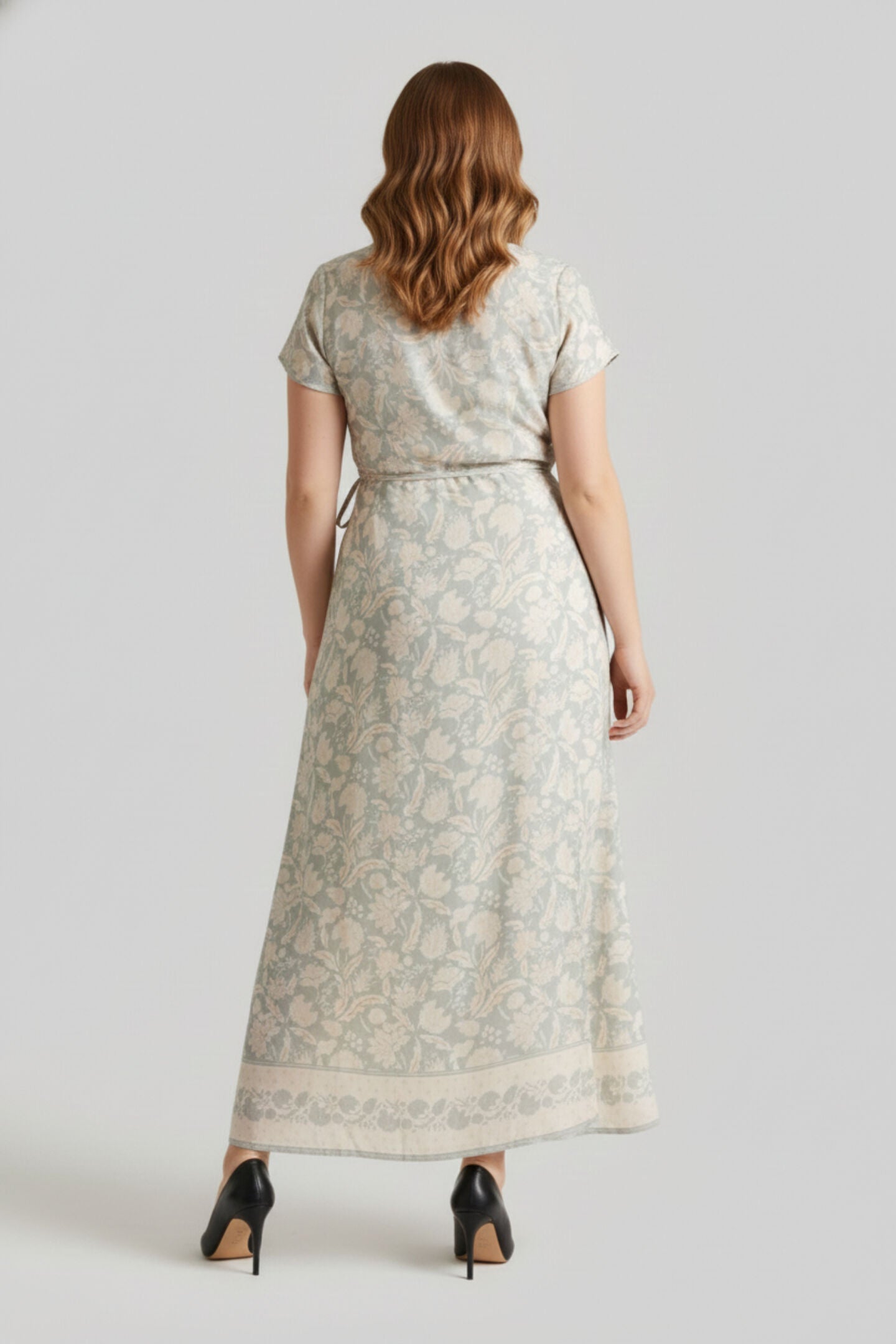 Maxi Wrap Dress in Blue Florals, C14  Vintage bouquet blue / Light Blue, alternate image number 1