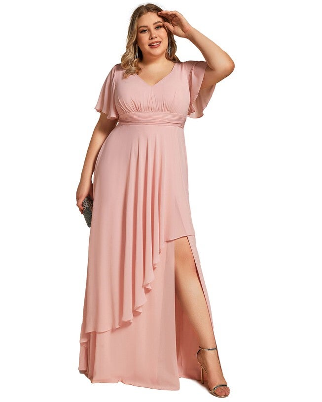 Floral Applique Sleeveless Chiffon Long Formal Evening Dress, , alternate image number 9