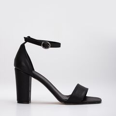 JESS - BLACK OPEN TOE BLOCK HEELS