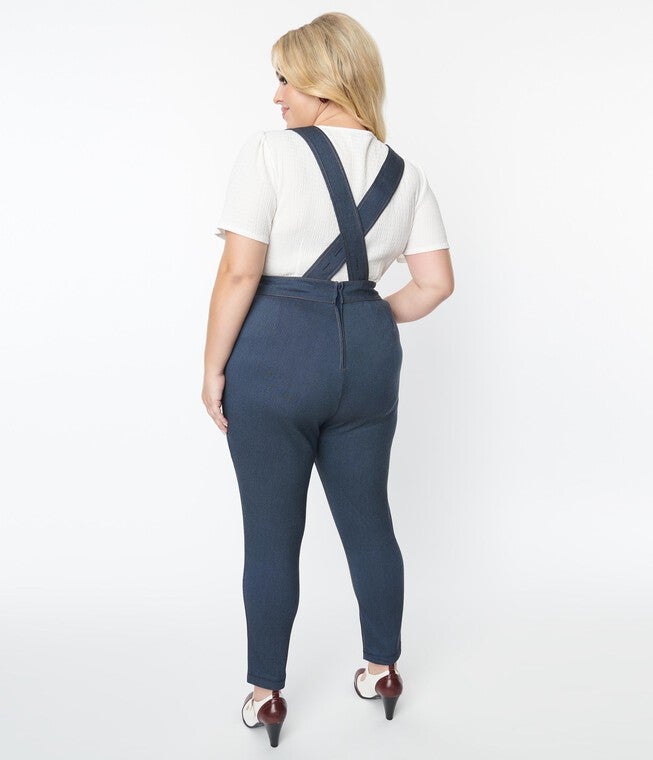 Unique Vintage Dark Denim Overalls, Blue / Dark Wash, alternate image number null
