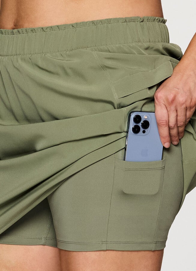 Plus On Course 19 inches Skort, Olive / Olive Green, alternate image number null