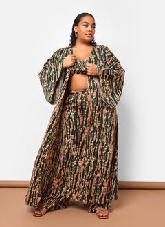 KADIJAH ABSTRACT PRINT LONGLINE DUSTER
