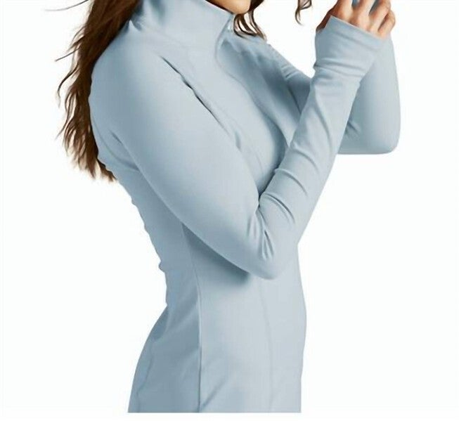 HEATHER RIB WESTSIDE DRESS IN HAZY SKY HEATHER, , alternate image number 7