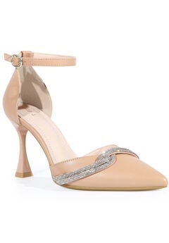 Rhinestone Wedding Shoes Bow Ankle Strap Stiletto Heels Pumps