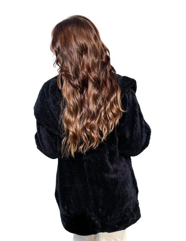 FAUX FUR JACKET, Black / Black, alternate image number null
