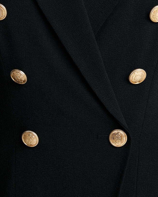 Clever Double Breasted Black Blazer, Black 1 / Black, alternate image number null
