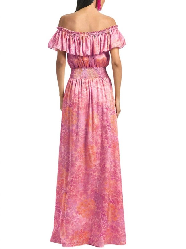 NIKKI DRESS, Pastel Sunset Hydrangea / Pink, alternate image number null