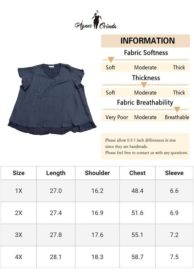 Summer Top Ruffle Short Sleeve V Neck Double Layered Hem Chiffon Blouse, Black / Black, alternate image number 4