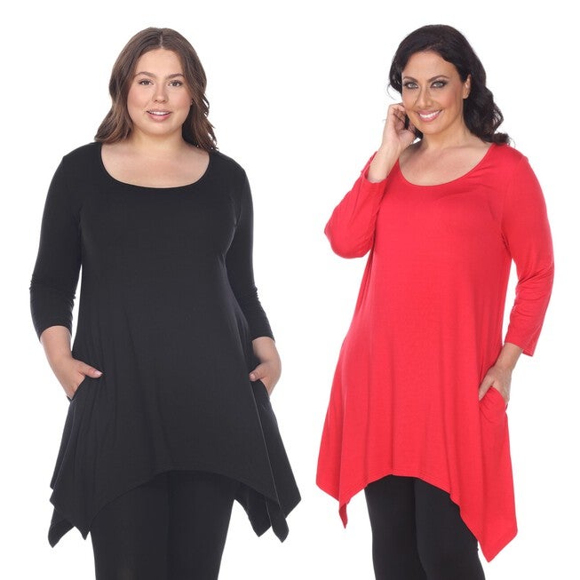 Essential Makayla 2-Pack Tunic Top, Black Red / Black, hi-res image number 0