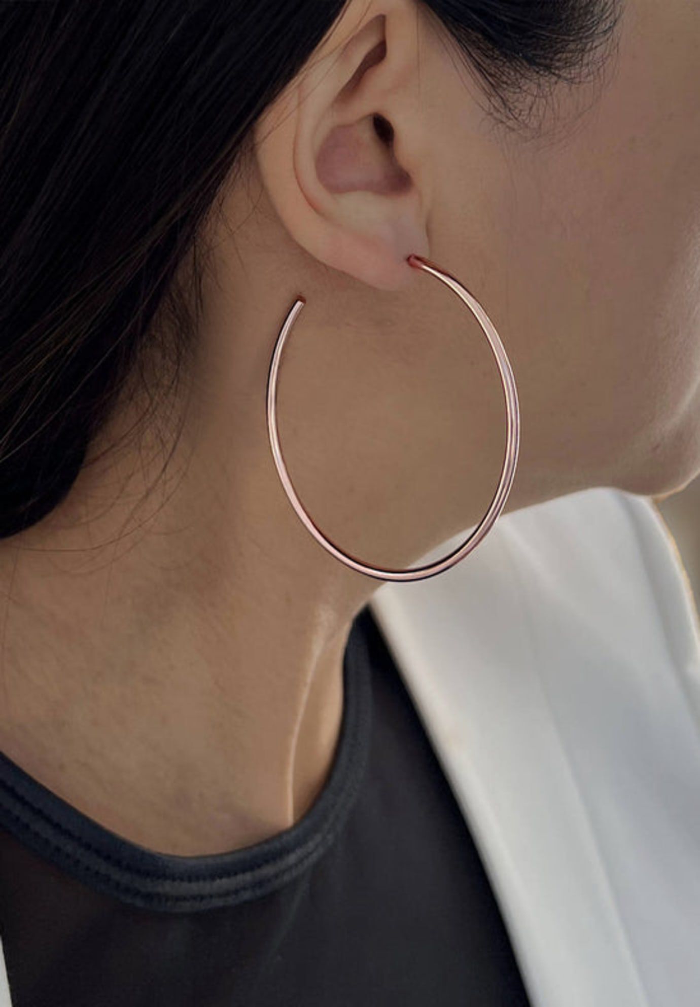 PERFECT Hoop Earrings, Rose Gold / Pink, alternate image number 5
